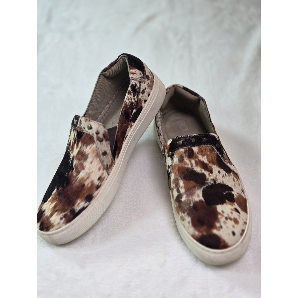 Boutique by Corkys Pine Top Cow Print Calf Hair Studded SlipOn Sneaker 6 Western